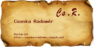 Csonka Radomér névjegykártya